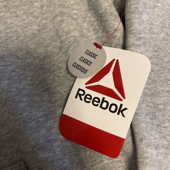 Reebok Men's Classic Delta Logo Hoodie Size M Relaxed Fit Grey Heather ,W Tags - Picture 2 of 13